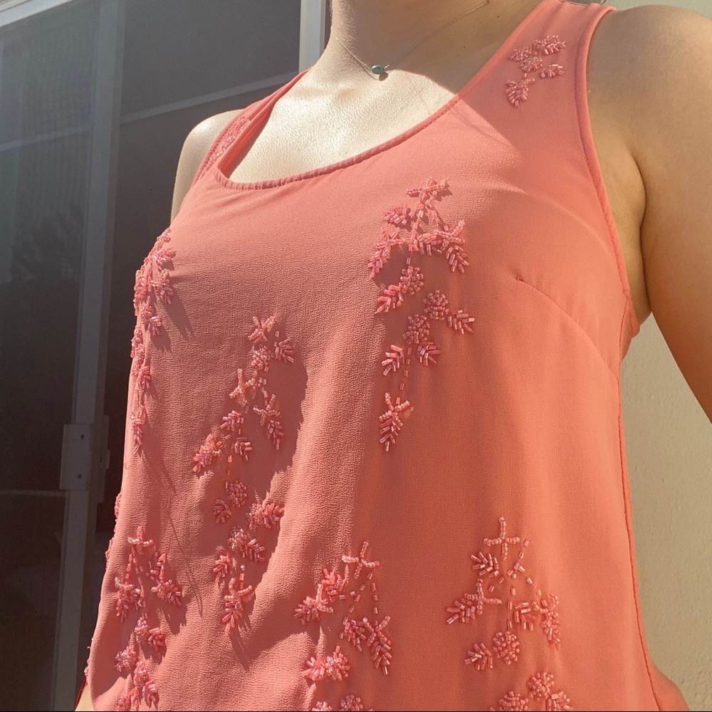 Beaded Coral Forever 21 Blouse